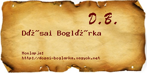 Dósai Boglárka névjegykártya