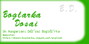 boglarka dosai business card